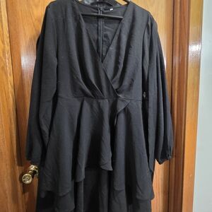 Black Women’s Long-Sleeve Wrap Dress